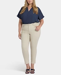 Nydj Plus Sheri Ankle Fray Hem Jeans with Lift Tuck Technology