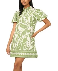 Msk Womens Short Sleeve Button Collar Dress