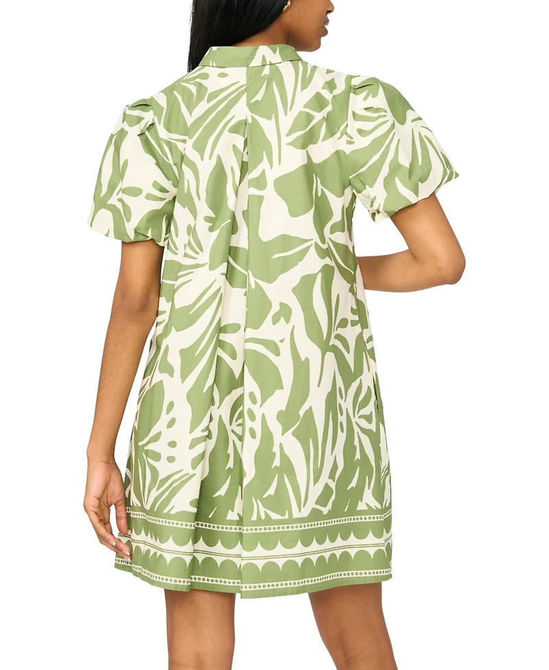 Msk Petite Collared Neck Mini Shift Dress