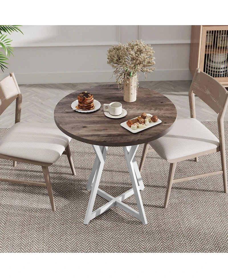 Slickblue 36 Inch Round Kitchen Dining Table Metal Pedestal Base