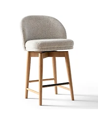 Maison Boucle Set of 6 Swivel Chenille Counter Height Stools, 25.5" Seat Height