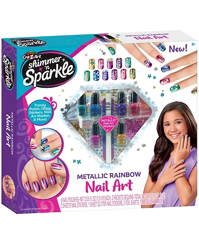 Shimmer 'N Sparkle: Metallic Rainbow Nail Art