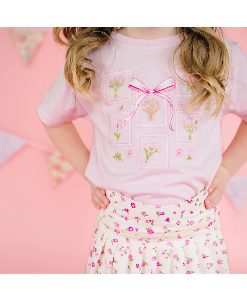 Sweet Wink Big Girls Bouquet Bow Short Sleeve T-Shirt