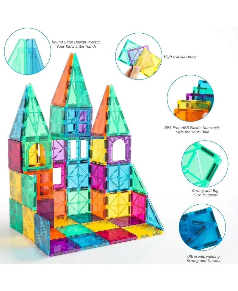 Gnuadz 70pcs Magnetic Tiles Educational Building Blocks Set