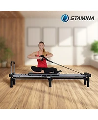 Stamina AeroPilates Reformer Board Whole Body Resistance Workout System, Black