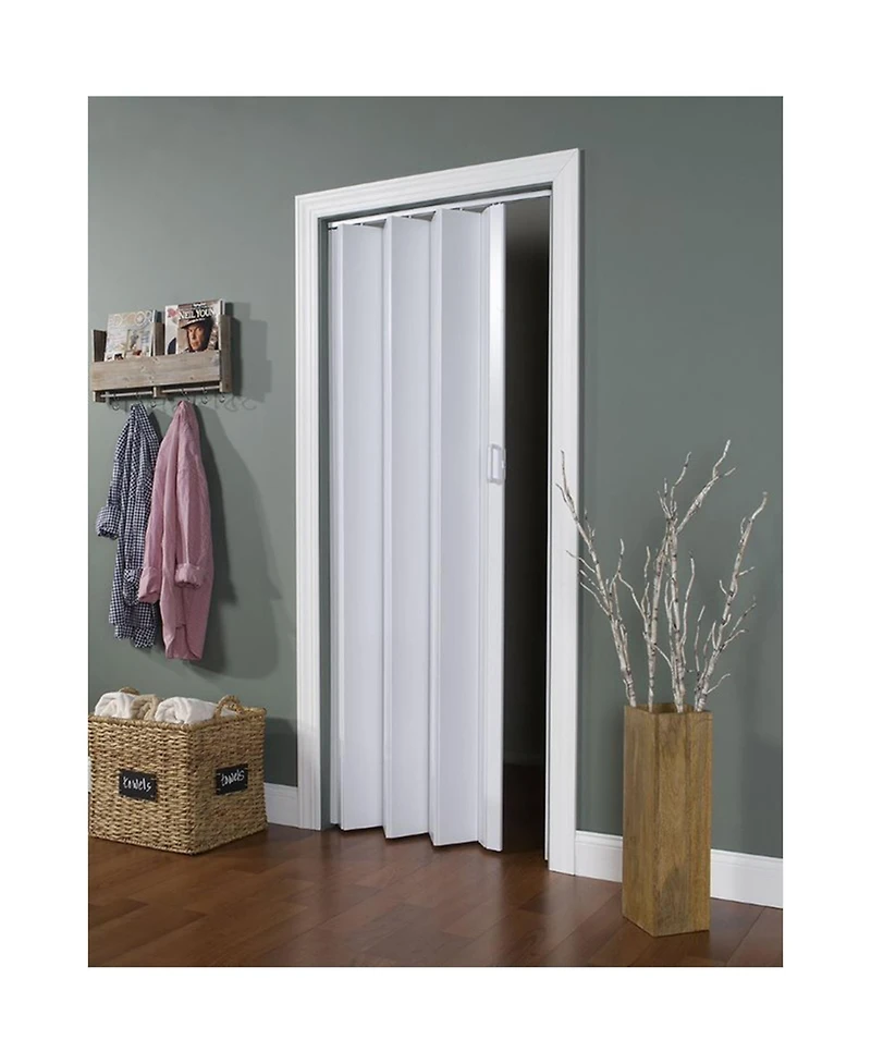 Ltl Home Products OAKMT4880HEC Oakmont Wooden Style Vinyl Accordion Door, White