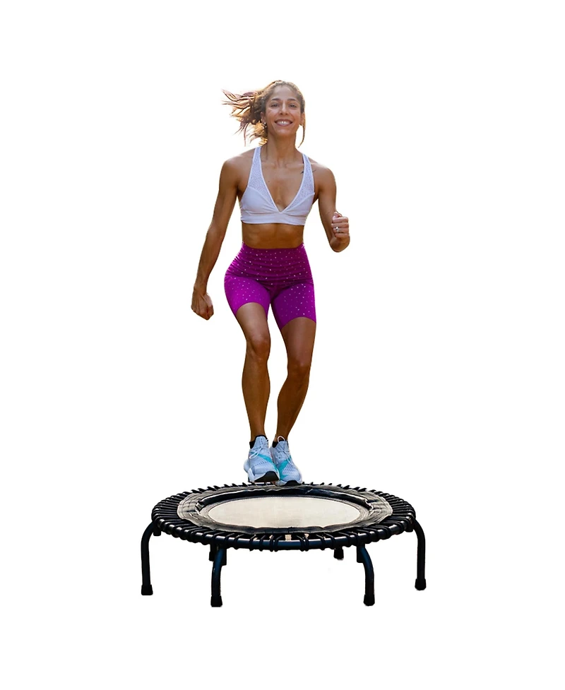 JumpSport 220 in-Home Cardio Fitness Rebounder, 39-inch | Mini Trampoline with Arched-Legged & Videos Included | Safe, Sturdy and Low-Impact