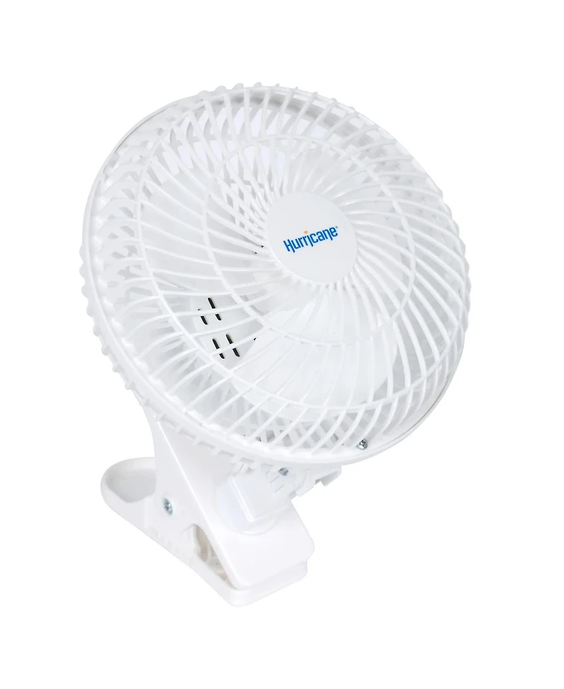 Hurricane Classic 6" Clip Fan, 2 Speed Desk Table Fan w/ Adjustable Tilt, White