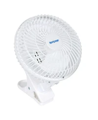 Hurricane Classic 6" Clip Fan, 2 Speed Desk Table Fan w/ Adjustable Tilt, White