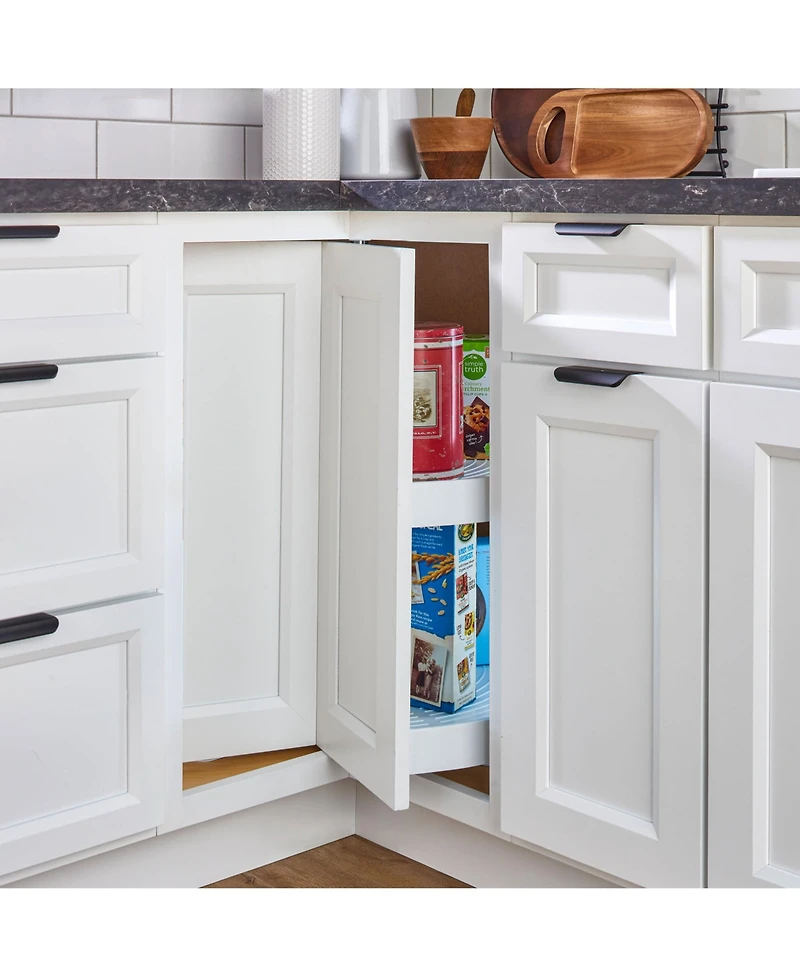 Rev-a-Shelf 28'' Lazy Susan Pie-Cut Polymer Two-Shelf, White, Ld-2942-28-11-1