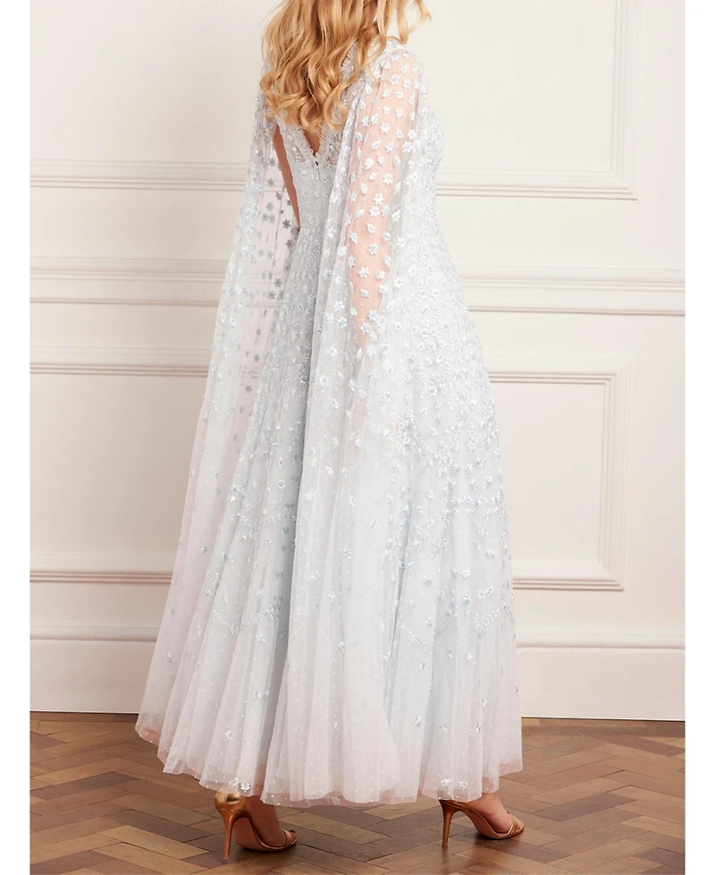 Needle & Thread Women's Clover Cape Sleeve Ankle Gown