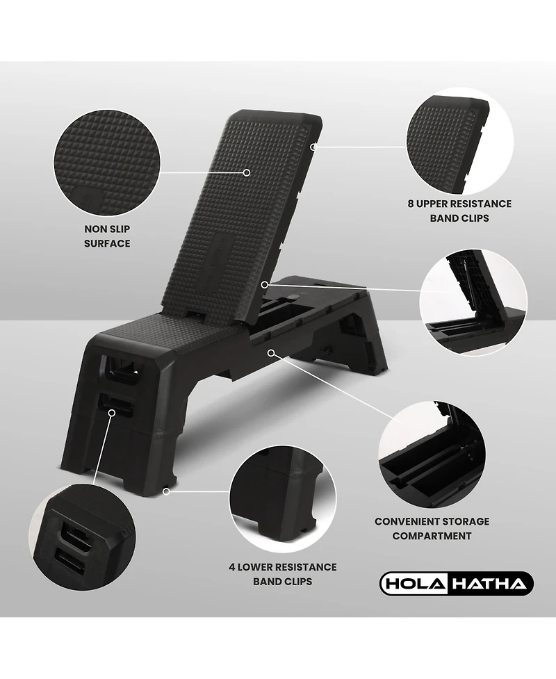 HolaHatha Multifunctional Fitness Weight Workout Bench with Storage Compartment