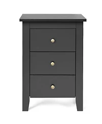 Gouun Modern 3-Drawer Bedside Nightstand for Bedroom and Living Room