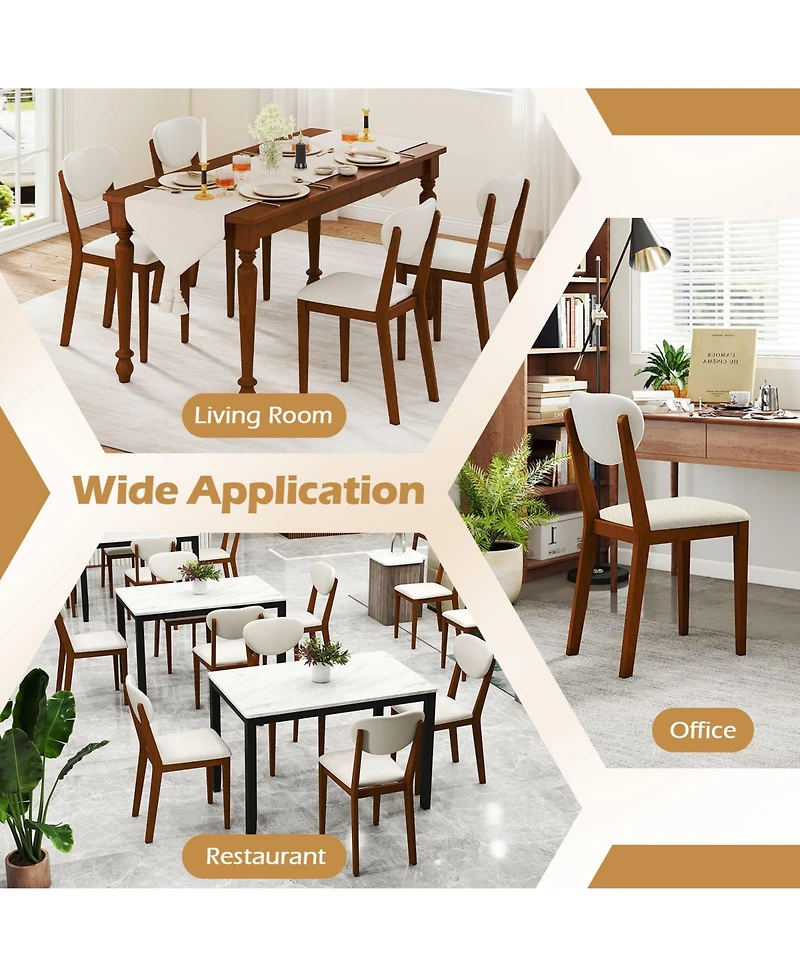 Slickblue Modern Sherpa Upholstered Dining Chairs Set of 4 with Wooden Legs for Kitchen-Walnut
