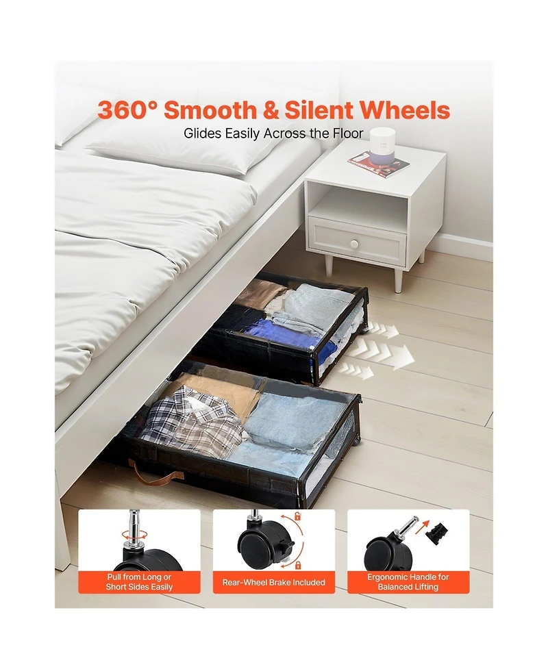 Sugift Under Bed Storage with Wheels