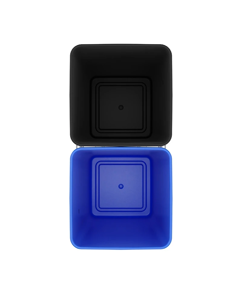 Rev-a-shelf Double Pullout Trash Can 27 qt. for Kitchen, Blue, Rv-15KD-2218C-S