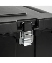 Sterilite Wheeled Footlocker, Plastic Utility Storage Container, Black, 4 Pack