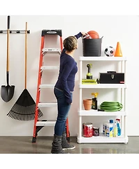 Gracious Living 4 Shelf Adjustable Height Ventilated Medium Duty Storage, White