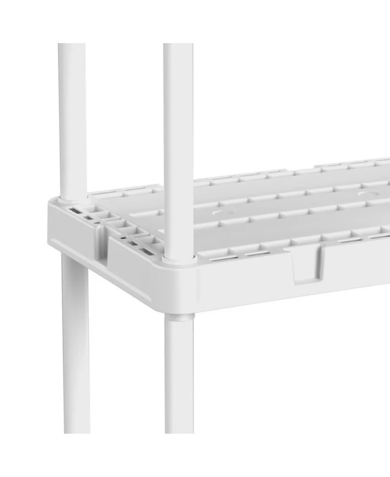 Gracious Living 3 Shelf Knect-a-Shelf Fixed Height Light Duty Storage Unit,White
