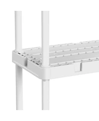 Gracious Living 3 Shelf Knect-a-Shelf Fixed Height Light Duty Storage Unit,White