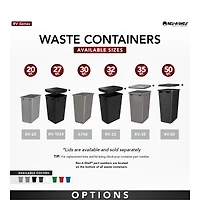 Rev-a-Shelf Polymer Replacement 27 qt. Trash Bin, Silver, 2 Pack, Rv-1024-17-2