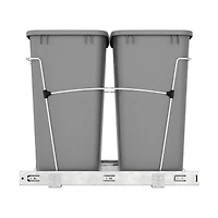 Rev-a-Shelf Double Pullout Trash Can 35 qt. for Kitchen, Silver, Rv-18KD-17C S