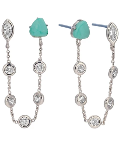 Ettika Double Piercing Turquoise Earrings
