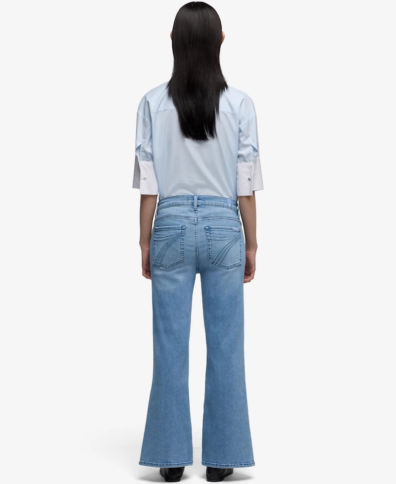 7 For All Mankind Women's Cropped Boot-Leg Cotton Flare Jeans