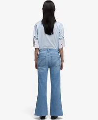 7 For All Mankind Women's Cropped Boot-Leg Cotton Flare Jeans