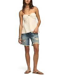 Lucky Brand Women's Sleeveless Crinkle Tie Tube Top