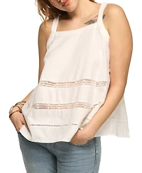 Lucky Brand Women's Square Neck Lace Trim Tank Top