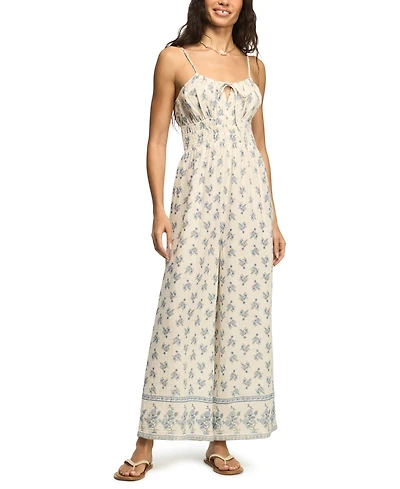 Lucky Brand Women's Sleeveless Gauze Smocked Waist Jumpsuit