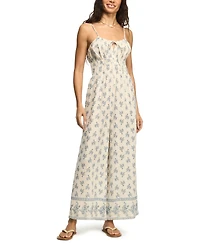 Lucky Brand Women's Sleeveless Gauze Smocked Waist Jumpsuit
