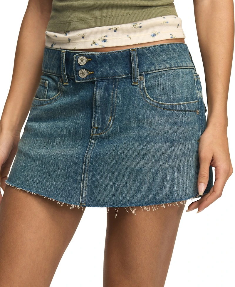 Lucky Brand Women's Denim Micro 5-Pocket Styling Mini Skirt