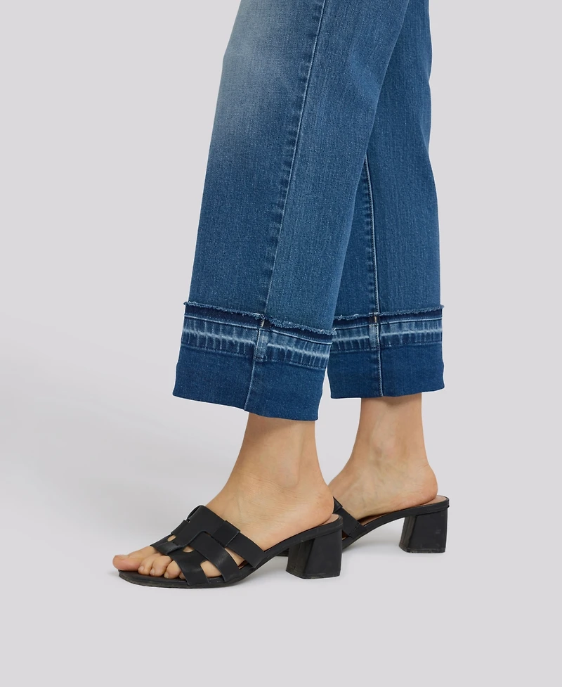 Nydj Petite Bailey Relaxed Straight Jeans with Hem Detail and Lift Tuck Technology