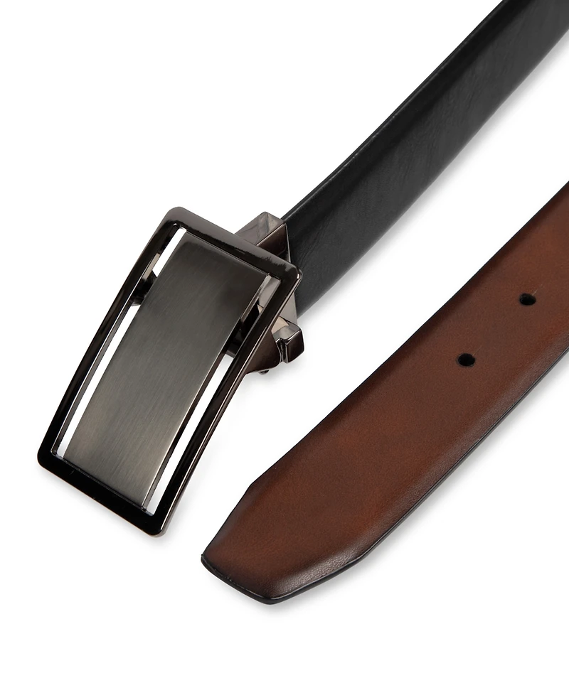 Alfani Men's Reversible Cut-Out Plaque Belt, Created for Macy's