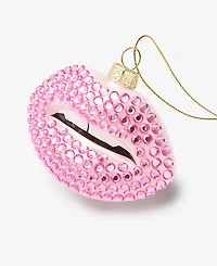 Holiday Lane Beauty Boom Glass Jeweled Lips Ornament, Macy's Exclusive