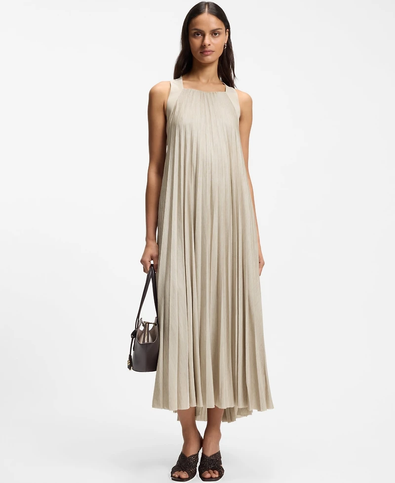 Boss by Hugo Boss Women's Plisse Pleated Halter Neck Dress
