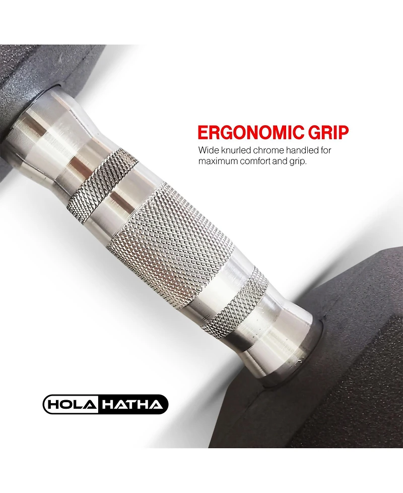 HolaHatha Iron Hexagonal Cast Home Exercise Dumbbell Free Weight, 15 Pounds