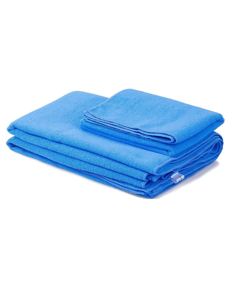 BalanceFrom 7 Piece Yoga Set, with Mat & Towel, Home Workout Equipment, Blue