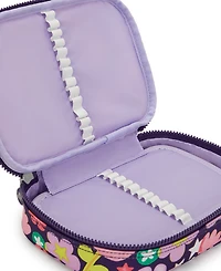 Kipling 100 Pens Aqua Flowers Zippered Pen Case