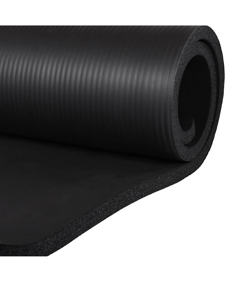 BalanceFrom Fitness 7 Piece Yoga Set with Mat, Stretch Strap, & Knee Pad, Black