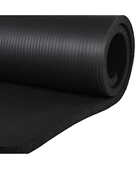 BalanceFrom Fitness 7 Piece Yoga Set with Mat, Stretch Strap, & Knee Pad, Black