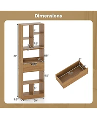Gouun 8-Cube Freestanding Bookcase with Drawer