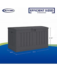 Suncast 50 Gallon Medium Resin Outdoor Storage Deck Box with Lid, Peppercorn