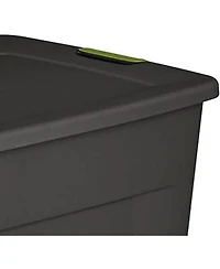 Sterilite 35 Gallon Storage Tote Box with Latching Container Lid, Gray (4 Pack)