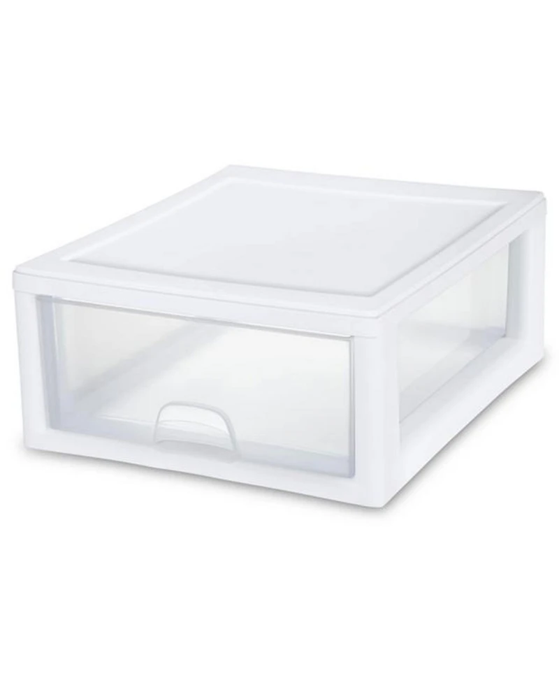 Sterilite 16 Quart Clear Plastic Stacking Storage Drawer Container Box, 6 Pack
