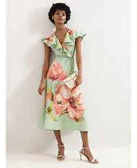 Phase Eight Women's Matilda Ruffle V-Neck Floral Dress