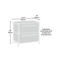 Sauder Iron City File Cabinet, Checked Oak finish