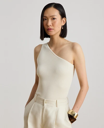 Lauren Ralph Women's Rib-Knit One-Shoulder Sweater
